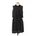 Vince Camuto Casual Dress Mock Sleeveless: Black Grid Dresses - Women's Size Medium