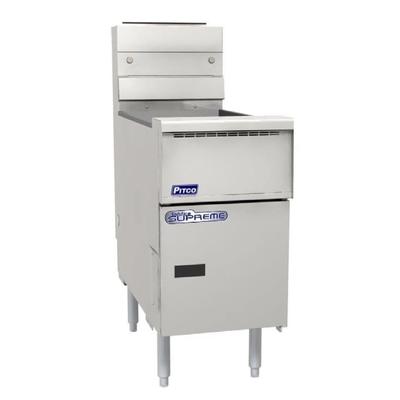 Pitco SSH55-6FD Solstice Supreme Commercial Gas Fryer - (6) 50 lb Vats, Floor Model, NG, Stainless Steel, Gas Type: NG