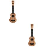 2 Count Guitars Girls Toys Kids Ukulele Toy Ukulele Ukuleles for Kids Ukulele Toy Classic Wood Toddler