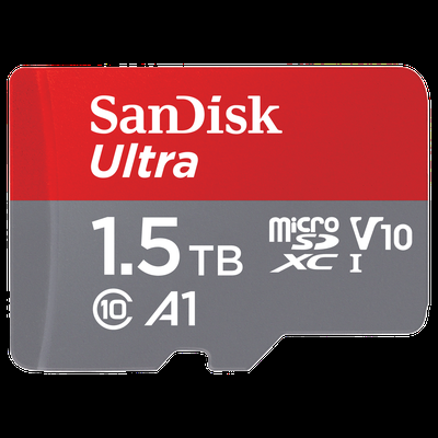 SANDISK Speicherkarte "microSDXC Ultra 1,5TB, Adapter "Mobile"" Speicherkarten Gr. 1500 GB, grau microSD Karte