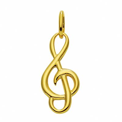 Ketten-Anhänger ADELIA´S "Damen 585 Gold Anhänger Notenschlüssel", gold, Schmuckanhänger, Damen, Kinder, Gelbgold 585-Gold, Gelbgold 585, Gold, Goldschmuck für Damen Image