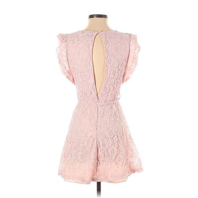 rue21 Casual Dress - Mini Crew Neck Short sleeves: Pink Print Dresses - Women's Size Small