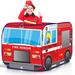 ArtCreativity Fire Truck Pop-Up Tent Fire Engine Indoor Playhouse Tent for Kids with Carry Bag