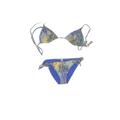 R Collection by Raisins Two Piece Swimsuit: Blue Snake Print Swimwear - Women's Size Large