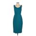 Betsey Johnson Casual Dress - Sheath Scoop Neck Sleeveless: Teal Print Dresses - Women's Size 2