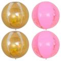 OUNONA 4pcs Inflatable Sequin Transparent Beach Balls Pool Party Inflatable Ball Toys