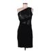 David Meister Cocktail Dress - Party Open Neckline Sleeveless: Black Solid Dresses - Women's Size 8