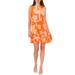 Floral Ruffle Sleeveless Shift Dress - Orange - Vince Camuto Dresses