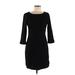 Vince Camuto Casual Dress - Sheath Scoop Neck 3/4 sleeves: Black Print Dresses - Women's Size 6