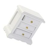 White Models Wood Nightstand Dollhouse Bedside Table Bedroom Furniture