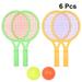 2 Sets Small Size Childrens Tennis Racket Set Kindergarten Leisure Plastic Tennis Racket with 4pieces Tennis Balls for Boys Girls (Yellow + Green Ball for Random Color)