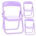 Funny Mobile Phone Stand 3 Pcs Dollhouse Chair Cell Foldable Miniature Scene Model Purple Baby