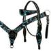 15BH Western Horse Headstall Breast Collar Set Tack American Leather Hilason