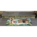 Outdoor Rug - Novelty Design Hand Hooked Weather Resistant UV Stabilized Foyers Porches Patios & Decks Tiki Hut 2 6 X 4