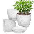 3 Pcs Plant Pots Planters Flower Pots Indoor Plant Pots Plastic Plant Pots With Drainage Holes And Saucers