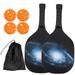 Christmas Tree Picks Paddle Ball Storage Bag Portable Wood Beach Toys Hand-eye Coordination Racketball