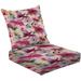 2-Piece Deep Seating Cushion Set multicolor watercolor flower allover seamless spring daisy liberty Outdoor Chair Solid Rectangle Patio Cushion Set