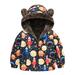 QUYUON Baby Fleece Jackets Toddler Baby Boys Girls Hoodie Jacket Printed Fleece Lined Cute Winter Thick Casual Keep Warm Hooded Coat Jacket Outerwear Baby Down Coat with Hood Multicolor 3T-4T