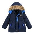 FRSASU Kids Clothing Clearance Toddler Baby Boys Toddler Kids Solid Color Winter Hoodie Keep Warm Cotton Clothes Thick Coat Navy 4-5 Years(4-5 Years)