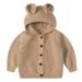 ASFGIMUJ Toddler Boy Sweater Fall Winter Children S Sweater Boy S Sweater Cardigan Baby Pure Color Knitted Cardigan Coat Knit Sweater Khaki 4 Years-5 Years