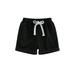 Canrulo Infant Toddler Baby Boy Shorts Elastic Waist Jogger Shorts Athletic Shorts Cotton Biker Shorts Pants Summer Clothes Black 0-6 Months