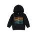 Canrulo Toddler Baby Boys Hoodie Long Sleeve Hooded Pullover Letter Print Fall Casual Sweatshirt Black 4-5 Years