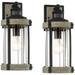 John Timberland Stan Industrial Outdoor Wall Light Fixtures Set of 2 Gray Black Motion Sensor Dusk to Dawn 15 1/2 Clear Glass for Post