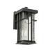 12 inch Large Outdoor Wall Lights - 2 Packs Modern Black Exterior Light Fixture with Seeded Glass Shade Waterproof Porch Lighting for House Farmhouse Sconces Lantern for Front Door Garage