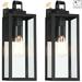17.7 Inch Dusk to Dawn Outdoor Wall Light Black Exterior Lantern for Garage(Set of 2)
