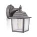 CORAMDEO Outdoor Dusk to Dawn Porch Light Wall Sconce for Porch Patio Deck and More E26 Standard Socket Suitable for Wet Location Galvanize finished Cast Aluminum w/Seedy Glass (P003PS-E26-GLV)