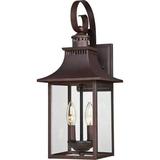 2-Light Outdoor Lantern Wall Sconce in Copper Bronze with Clear Glass Panels Shade 8 inches W X 19 inches H-Copper Bronze Finish Bailey Street Home