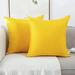 Jepeak Burlap Linen Throw Pillow Covers Pack of 2 Cushion Cases Home Decorative Farmhouse Solid Square Pillow Covers for Bed Sofa Couch Chair (24x24 inches Bright Yellow)