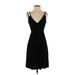 Guess Casual Dress - A-Line V Neck Sleeveless: Black Print Dresses - Women's Size Small