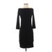 Gap Casual Dress - Sheath Crew Neck 3/4 sleeves: Black Print Dresses - New - Women's Size X-Small