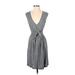Tracy Reese Casual Dress - Wrap: Gray Houndstooth Dresses - Women's Size Small