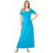 Plus Size Women's Stretch Cotton T-Shirt Maxi Dress by Jessica London in Ocean (Size 18)