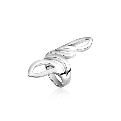 Fingerring NENALINA "Wickelring Statement Geschwungen Trend 925 Silber" Gr. 54, silber, Fingerringe, Damen, 54mm, ohne Stein, Silber 925 (Sterlingsilber), 3mm Image
