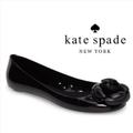 Kate Spade Shoes | Kate Spade Jade Flower Black Jelly Ballet Flats | Color: Black/Gold | Size: 6