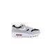 Nike Shoes | Nike Air Max 1 Sneaker In Pure Platinum, White, Black, & Sport Red | Color: Gray/White | Size: 5.5