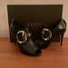 Gucci Shoes | Gucci Peeptoe Ankle Bootie With Gold Horsebit Zip Up | Color: Black | Size: 6.5