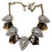 J. Crew Jewelry | J. Crew Tortoise Lucite And Crystal Necklace - Nwot | Color: Brown/White | Size: Os