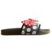 Disney Shoes | Disney Minnie Mouse Dots Bow Sequin Slide Sandal Women’s Red White Black 7 | Color: Black/Red | Size: 7