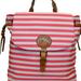 Dooney & Bourke Bags | Dooney & Bourke "Sullivan" Pouchette Stripped Nylon Braided Straps Flap Backpack | Color: Pink/White | Size: Medium