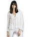 Free People Tops | Free People Womens Blue Bird Top Sz S Ivory Smocked Peasant Blouse Boho Festival | Color: White | Size: S