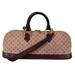 Louis Vuitton Bags | Louis Vuitton Lv Monogram Mini Lin Alma Long Red Dark Brown Oval Shape Crossbody | Color: Brown/Gold/Red | Size: Os