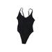 Xhilaration One Piece Swimsuit: Black Print Swimwear - Women's Size Medium