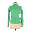 The North Face Fleece Jacket: Short Green Print Jackets & Outerwear - Women's Size Small