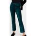 Free People Jeans | Free People Womens Velvet Flare Casual Cropped Pants | Color: Green | Size: 24