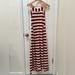 Anthropologie Dresses | Anthropologie Hwr 100%Cotton Stripe Long Maxidress Red Summer Gown Sz: Xsp | Color: Cream/Red | Size: Xsp