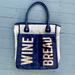 Rebecca Minkoff Bags | Beige/Navy Blue Wine Bread Rebecca Minkoff Canvas/Leather Tote Bag Purse | Color: Blue/White | Size: Os